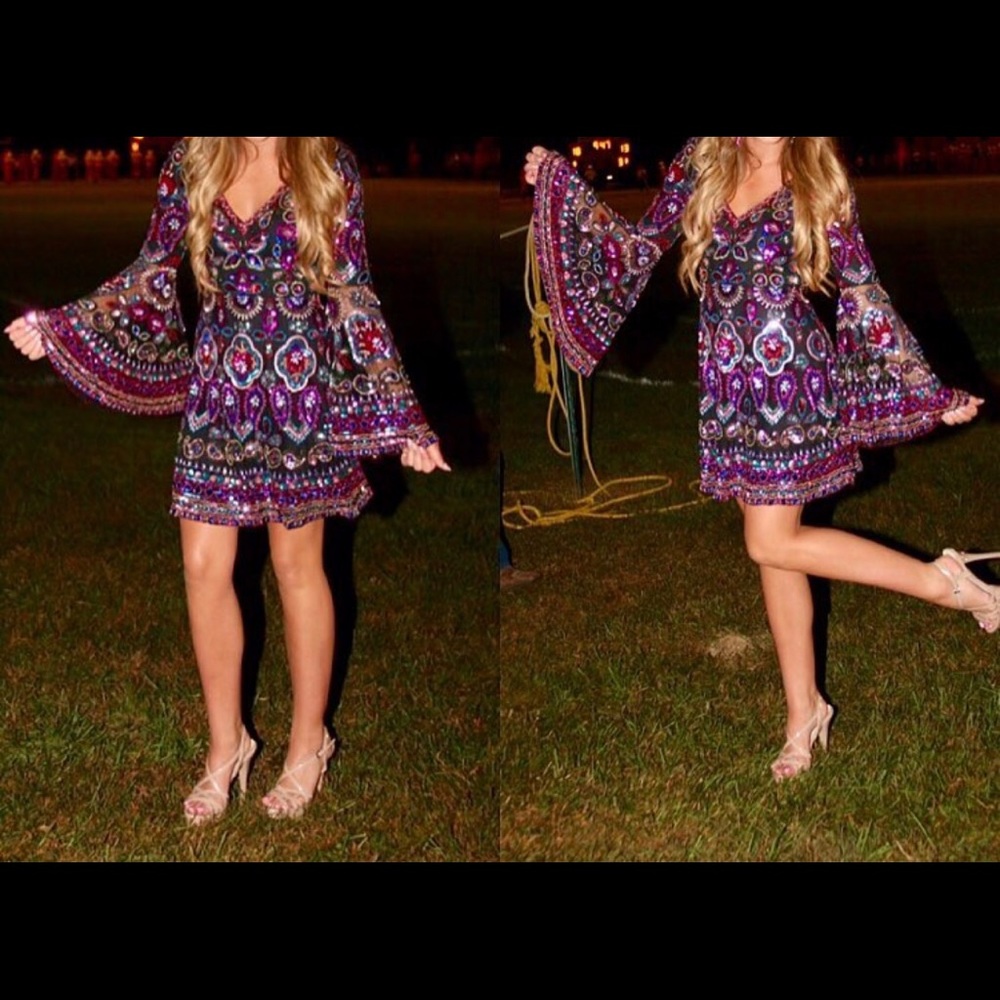 Sherri Hill short colorful beaded party dress